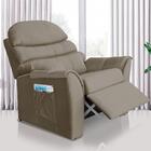 Poltrona Do Papai Retrátil Bege Suede Ayla Art Estofados