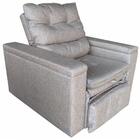 Poltrona Do Papai Retrátil Reclinável Linho Rústico Conforto