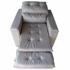 Poltrona Do Papai Retrátil Reclinável Linho Rústico Conforto