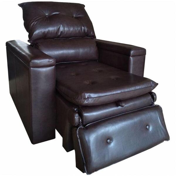 Poltrona Do Papai Retrátil Reclinável Tecido Sintético Marrom