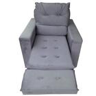 Poltrona Do Papai Retrátil Reclinável Veludo Cinza Conforto