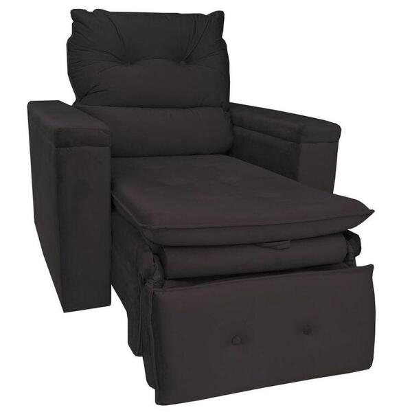 Poltrona Do Papai Retrátil Reclinável Veludo Marrom Conforto