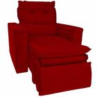 Poltrona Do Papai Retrátil Reclinável Veludo Vermelho Confort