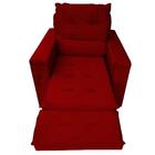 Poltrona Do Papai Retrátil Reclinável Veludo Vermelho Confort