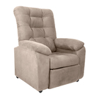 Poltrona Do Papai Space 88cm Reclinável Manual Suede Bege - S