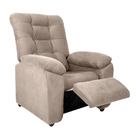 Poltrona Do Papai Space 88cm Reclinável Manual Suede Bege - S