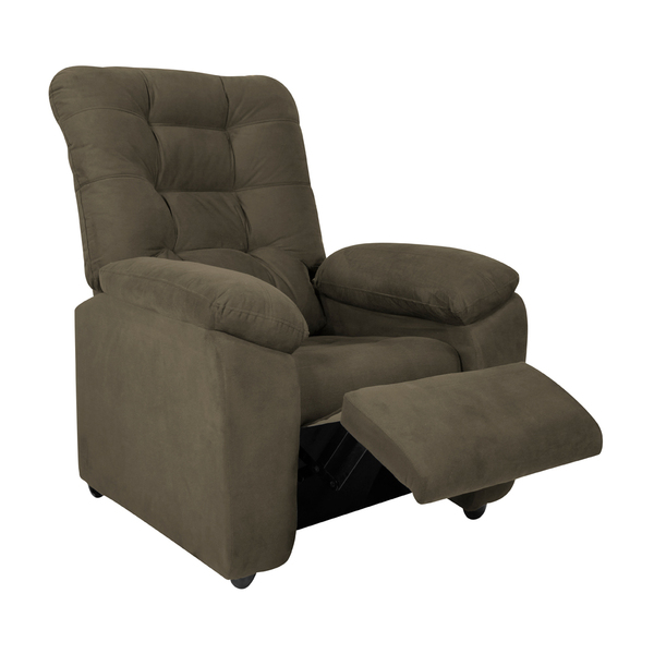 Poltrona Do Papai Space 88cm Reclinável Manual Suede Capuccin