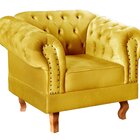 Poltrona Dom Pedro Chesterfield Retrô Decorativa Amarelo