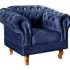 Poltrona Dom Pedro Chesterfield Retrô Decorativa Azul Marinho