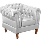 Poltrona Dom Pedro Chesterfield Retrô Decorativa Branco