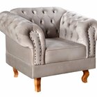 Poltrona Dom Pedro Chesterfield Retrô Decorativa Cinza Capucc