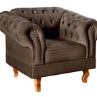 Poltrona Dom Pedro Chesterfield Retrô Decorativa Marrom
