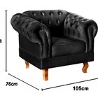 Poltrona Dom Pedro Chesterfield Retrô Decorativa Preto