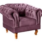 Poltrona Dom Pedro Chesterfield Retrô Decorativa Roxo