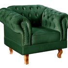 Poltrona Dom Pedro Chesterfield Retrô Decorativa Verde