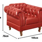 Poltrona Dom Pedro Chesterfield Retrô Decorativa Vermelho