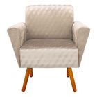 Poltrona Dora Acetinado Pés Palito Castanho D'rossi - Bege Tr