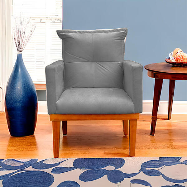 Poltrona Dora Amamentação Para Quarto De Bebê  Base De Madeir