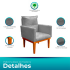 Poltrona Dora Amamentação Para Quarto De Bebê  Base De Madeir