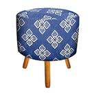 Poltrona Dora Com Puff Estampado Floral Bordado Pés Palito