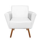 Poltrona Dora Corino Branco Pés Palito Castanho D'rossi