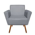 Poltrona Dora Corino Pés Palito Castanho D'rossi - Cinza