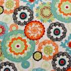 Poltrona Dora Estampado Floral Laranja D31 Pés Palito Castanh