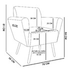 Poltrona Dora Estampado Floral Laranja D31 Pés Palito Castanh