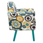Poltrona Dora Estampado Mandala D24 Pés Azul - D'rossi