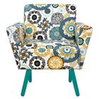 Poltrona Dora Estampado Mandala D24 Pés Azul - D'rossi