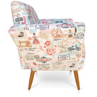 Poltrona Dora Estampado Retro Rosa D61 P