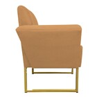 Poltrona Dora Suede Base Metálica Dourado D'rossi - Caramelo