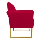 Poltrona Dora Suede Base Metálica Dourado D'rossi - Vermelho