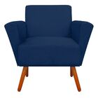 Poltrona Dora Suede Pés Palito Castanho D'rossi - Azul Marinho