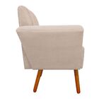 Poltrona Dora Suede Pés Palito Castanho D'rossi - Bege