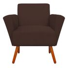 Poltrona Dora Suede Pés Palito Castanho D'rossi - Marrom