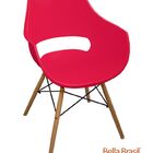 Poltrona Doria Base Madeira - Vermelha