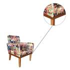 Poltrona Drake Pés Palito Estampa Bebidas Bnn Decor