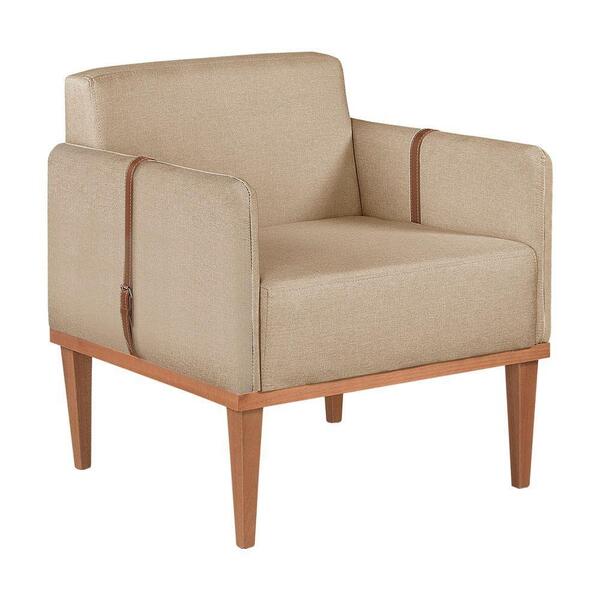 Poltrona Duali Em Linho Agarb Decor Linho Bege