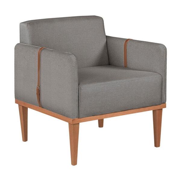 Poltrona Duali Em Linho Agarb Decor Linho Cinza