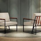 Poltrona Dubai Veludo Com Cinto Bm Tubulares Branco