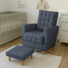 Poltrona Duna Amamentação Balanço E Puff Grafite