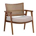 Poltrona Dunas Encosto Tela Algodão Bege E Amêndoa