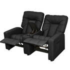 Poltrona Dupla Reclinável Jetta Tecido Sintético Preto F281 -
