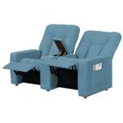 Poltrona Dupla Reclinável Para Cinema Jetta Mx8 Suede Amassad