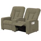 Poltrona Dupla Reclinável Para Cinema Jetta Mx8 Veludo Bege B
