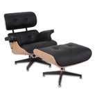 Poltrona E Puff Charles Eames Jac. Ecologico Preto