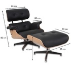 Poltrona E Puff Charles Eames Jac. Ecologico Preto
