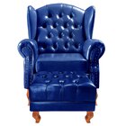 Poltrona E Puff Chesterfield Imperador Decoração Retrô Vintag