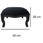 Poltrona E Puff Clássico King Entalhada Capitonê Preto